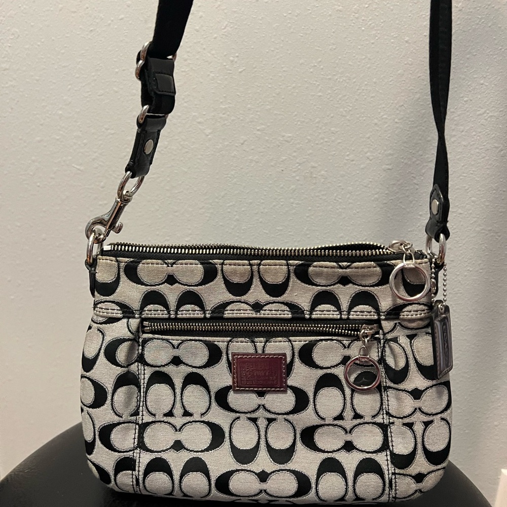 Coach Poppy Navy Wristlet